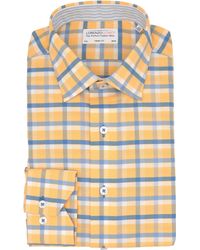 Lorenzo Uomo - Trim Fit Textured Windowpane Pattern Dress Shirt - Lyst