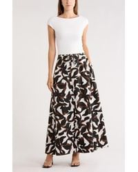 Leith - Drawstring Waist Cotton Poplin Maxi Skirt - Lyst