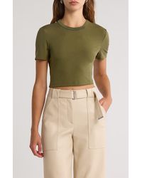Jonathan Simkhai - Cinta Short Sleeve Crop T-Shirt - Lyst