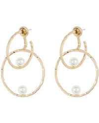 AREA STARS - Pearl Circle Drop Earrings - Lyst