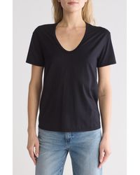 AG Jeans - V-neck Stretch Cotton T-shirt - Lyst
