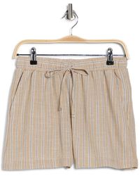 Max Studio - Stripe Drawstring Shorts - Lyst