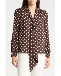 Gemma  Jane - Tie Neck Georgette Top - Lyst