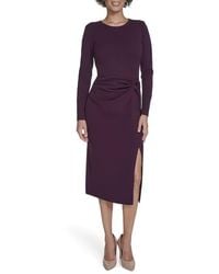Calvin Klein - Knot Waist Midi Sheath Dress - Lyst