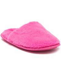 Thalia Sodi Faux Fur Slipper In Fuschia At Nordstrom Rack - Pink