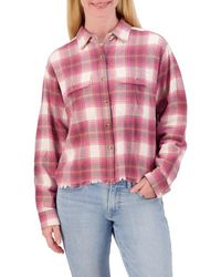 Lucky Brand - Plaid Raw Edge Button-Up Flannel Shirt - Lyst