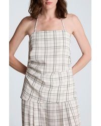 Kenneth Cole - Windowpane Plaid Halter Neck Top - Lyst