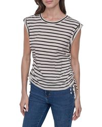 DKNY - Ruched Knit Top - Lyst