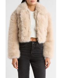 Blank NYC - Faux Fur Crop Bomber Jacket - Lyst