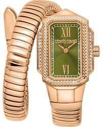 Roberto Cavalli - Vera Snake Wraparound Bracelet Watch, 22Mm X 32Mm - Lyst