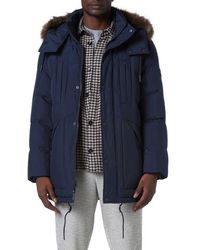 Andrew Marc - Tremont Water Resistant Down Quilted Parka With Faux Fur Trim - Lyst