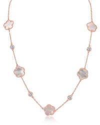 Kenneth Jay Lane - Cubic Zirconia & Synthetic Mother-Of-Pearl Clover Station Necklace - Lyst
