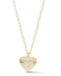 Sphera Milano - Cubic Zirconia Burst Heart Pendant Necklace - Lyst