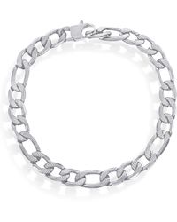 Black Jack Jewelry - Textured 8mm Figaro Chain Bracelet - Lyst