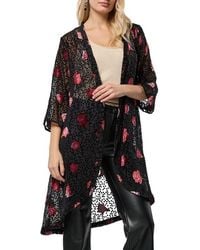 Saachi - Rose Velvet Burnout Ruana - Lyst