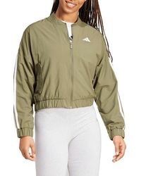 adidas - 3-Stripes Woven Bomber Jacket - Lyst