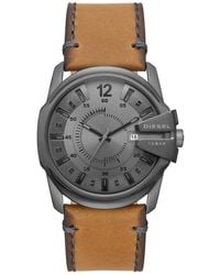 DIESEL - Master Chief Quartz Leather Strap Watch, 43Mm - Lyst