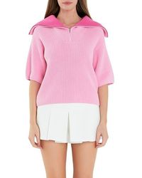 English Factory - Oversize Collar Pullover Sweater - Lyst