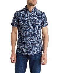 Report Collection - Floral Short Sleeve Button-down Shirt - Lyst
