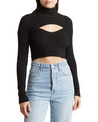 BDG - Mock Neck Cutout Cropped Sweater - Lyst