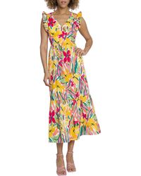 Maggy London - Floral Ruffle Tiered Maxi Dress - Lyst