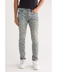 Purple Brand - Flocked Wordmark Skinny Jeans - Lyst