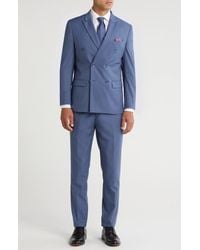 Gino Vitale - Slim Fit Solid Double Breasted Suit - Lyst