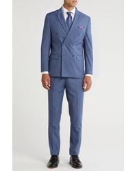 Gino Vitale - Slim Fit Solid Double Breasted Suit - Lyst