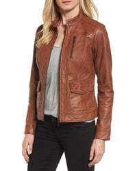 bernardo leather jacket nordstrom