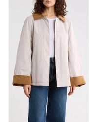 Sam Edelman - Corduroy Trim Rain Jacket - Lyst