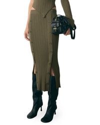 Mango - Side Button Rib Sweater Skirt - Lyst