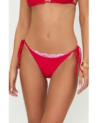 Beach Riot - Soleil Rib Lace Trim Side Tie Bikini Bottoms - Lyst