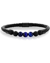 Black Jack Jewelry - Tiger's Eye & Lava Stone Beaded Leather Bracelet - Lyst