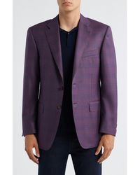 Canali - Siena Regular Fit Dark Plaid Super 130S Wool Sport Coat - Lyst