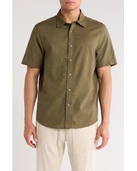 14th & Union - Linen & Cotton Short Sleeve Button-Up Shirt - Lyst