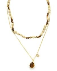 Panacea - Two Row Bead & Pendant Chain Necklace - Lyst