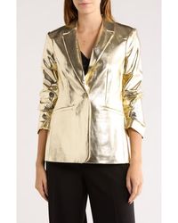 Cinq À Sept - Khloe Metallic Faux Leather Blazer - Lyst