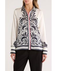 Ellen Tracy - Placed Print Long Sleeve Button-Up Shirt - Lyst