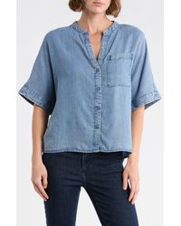 Tahari - Split Neck Shirt - Lyst