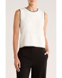 Ellen Tracy - Whipstitch Texture Sleeveless Sweater - Lyst