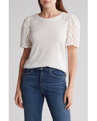 Tahari - Eyelet Embroidered Top - Lyst