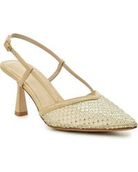 Nicole Miller - Rhinestone Mesh Slingback Pump - Lyst