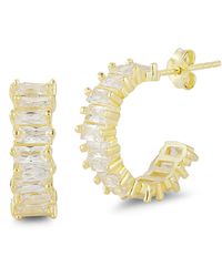 Glaze Jewelry - 14k Gold Vermeil Cz Hoop Earrings - Lyst