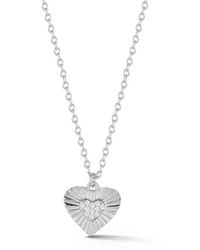 Sphera Milano - Cubic Zirconia Burst Heart Pendant Necklace - Lyst