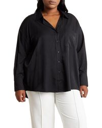 Rachel Roy - Long Sleeve Button-up Tunic Shirt - Lyst