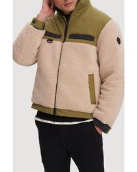 Noize - Lukaz Faux Shearling Trim Puffer Jacket - Lyst