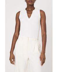 French Connection - Mozza Sleeveless Johnny Collar Rib Sweater - Lyst