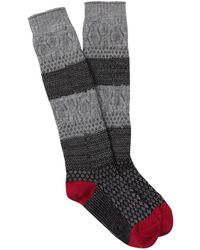 Smartwool Popcorn Cable Knee High Socks - Gray