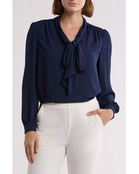 Gemma  Jane - Tie Neck Georgette Top - Lyst