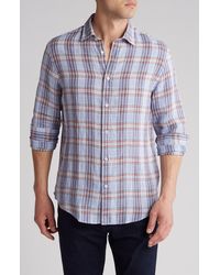 Bugatchi - Long Sleeve Stretch Linen Button-up Shirt - Lyst